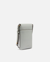 Custodia smartphone in pelle con tracolla e logo - Bianco Crema | Pinko