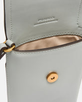 Leather smartphone case with shoulder strap and logo - Grey | Pinko