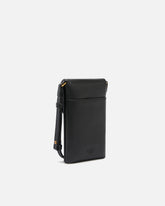 Leather smartphone case with shoulder strap and logo - | Pinko