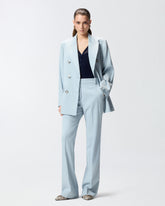 Flared trousers with pressed pleat detail - | Pinko