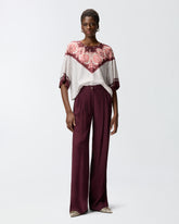 Blusa con motivo cravatteria e stampa piazzata - | Pinko
