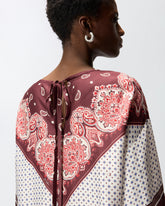Blusa con motivo cravatteria e stampa piazzata - | Pinko