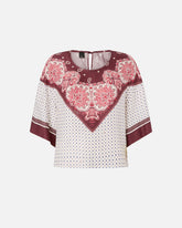 Blusa con motivo cravatteria e stampa piazzata - | Pinko