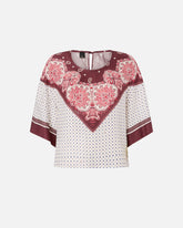 Blusa con motivo de corbatería y estampado localizado - | Pinko