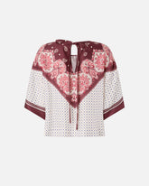 Blusa con motivo de corbatería y estampado localizado - | Pinko