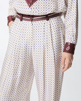 Trousers with tie motif - | Pinko