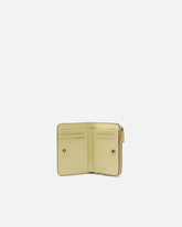 Portafoglio mini in pelle con Love Birds - Giallo | Pinko