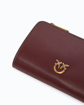 Mini wallet in leather with Love Birds - Dark Red | Pinko