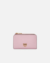 Portafoglio mini in pelle con Love Birds - Rosa Chiaro | Pinko