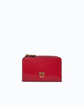 Mini wallet in leather with Love Birds - Red | Pinko