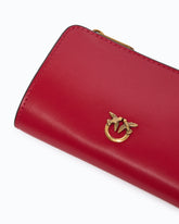 Mini wallet in leather with Love Birds - Red | Pinko