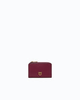 Mini wallet in leather with Love Birds - Bordeaux | Pinko