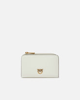 Mini portefeuille en cuir avec Love Birds - Blanc | Pinko