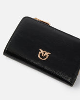 Portafoglio mini in pelle shiny con Love Birds - | Pinko