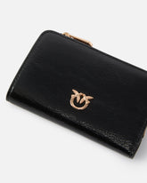 Mini wallet in shiny leather with Love Birds - | Pinko