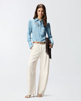 Fluid shirt with placed jewel print - | Pinko