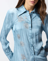 Fluid shirt with placed jewel print - | Pinko