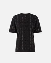 T-shirt with jewel stripes - | Pinko