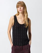Vest top with jewel stripes - | Pinko