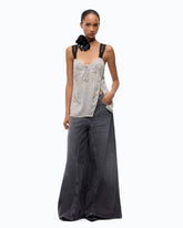 Ausgestellte Jeans mit Super Wide Leg aus Black Denim - Grau | Pinko