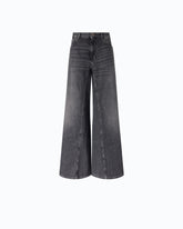 Ausgestellte Jeans mit Super Wide Leg aus Black Denim - Grau | Pinko