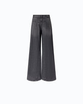 Ausgestellte Jeans mit Super Wide Leg aus Black Denim - Grau | Pinko