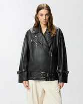 Blouson de motard en cuir - | Pinko