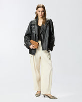 Blouson de motard en cuir - | Pinko
