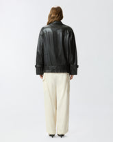 Leather biker jacket - | Pinko