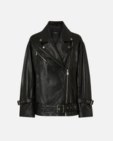 Leather biker jacket - | Pinko