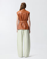 Biker-style leather vest - | Pinko