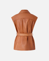 Biker-style leather vest - | Pinko