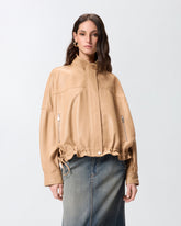Nappa leather blouson jacket - | Pinko
