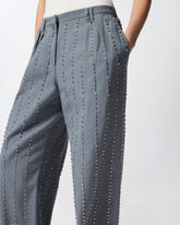 Trousers with jewel stripes - | Pinko
