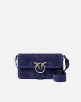 Mittlere Schultertasche Love Bag One Slouchy aus Veloursleder mit Intarsien - | Pinko