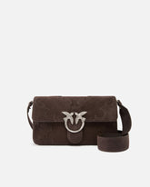 Love Bag One Slouchy medium shoulder bag in suede with inlays - Brown | Pinko