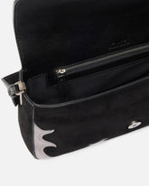 Sac porté épaule moyen Love Bag One Slouchy en daim avec incrustations - Multicolore Noir-Argent | Pinko