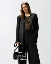 Τσάντα ώμου μετρίου μεγέθους Love Bag One Slouchy από σουέτ με ένθετα τμήματα - | Pinko