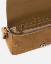 Kleine Schultertasche Mini Love Bag One Slouchy aus Veloursleder mit Intarsien - | Pinko