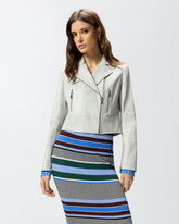 Ramoneska w stylu biker z nappy - | Pinko