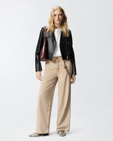 Giacca chiodo stile biker in nappa - | Pinko