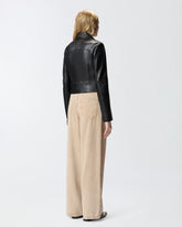 Giacca chiodo stile biker in nappa - | Pinko