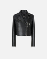 Giacca chiodo stile biker in nappa - | Pinko