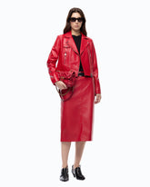 Giacca biker stile chiodo in nappa - | Pinko