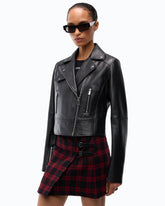 Cazadora motera estilo chupa de napa - Negro | Pinko