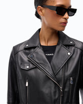 Cazadora motera estilo chupa de napa - Negro | Pinko