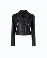 Cazadora motera estilo chupa de napa - Negro | Pinko