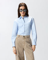Boxy-Bluse aus Popeline - Hellblau | Pinko