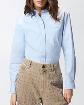 Boxy-Bluse aus Popeline - Hellblau | Pinko