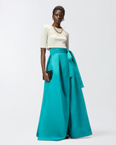 Long wrap skirt with bow - | Pinko